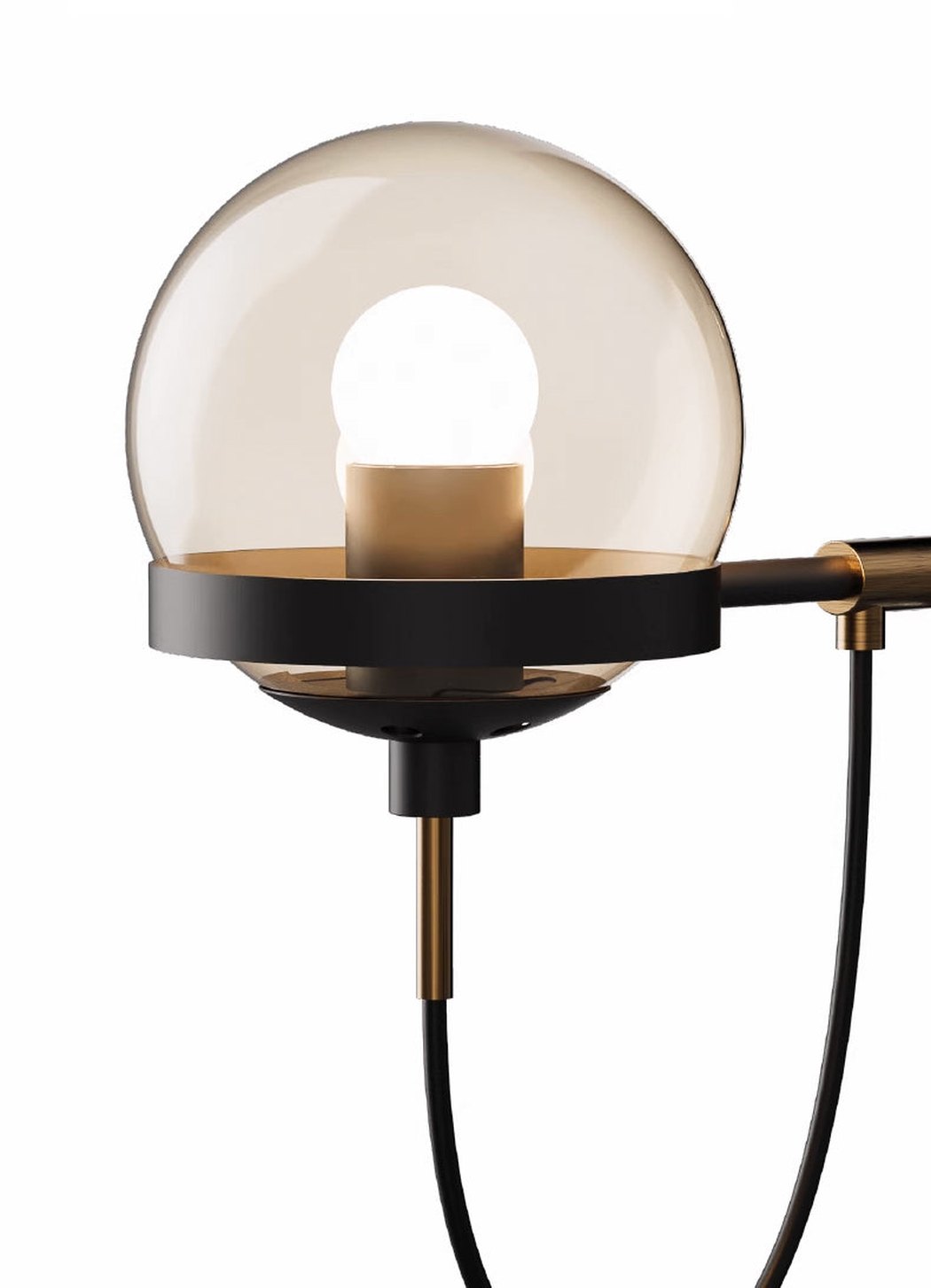 Dexter Glass Orb Brass Wall Light