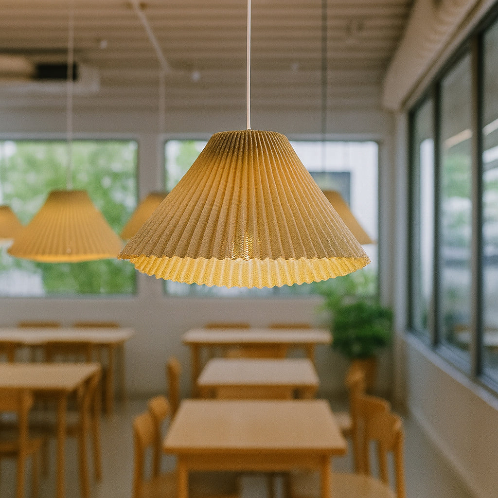 Genoise layered fabric wabi sabi minimalist japandi pendant light