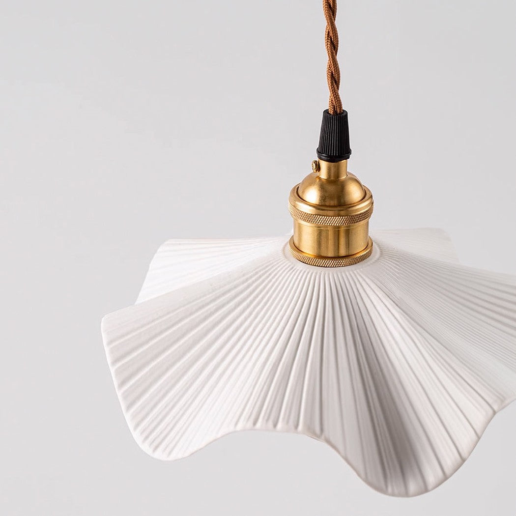 Anna Fluted Shade Brass Fitting Pendant Light