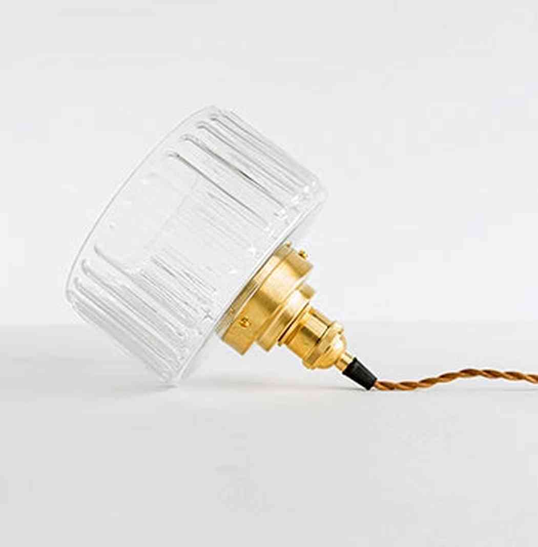 Adelaide Glass Mid Century Vintage look Brass Fitting Pendant Light