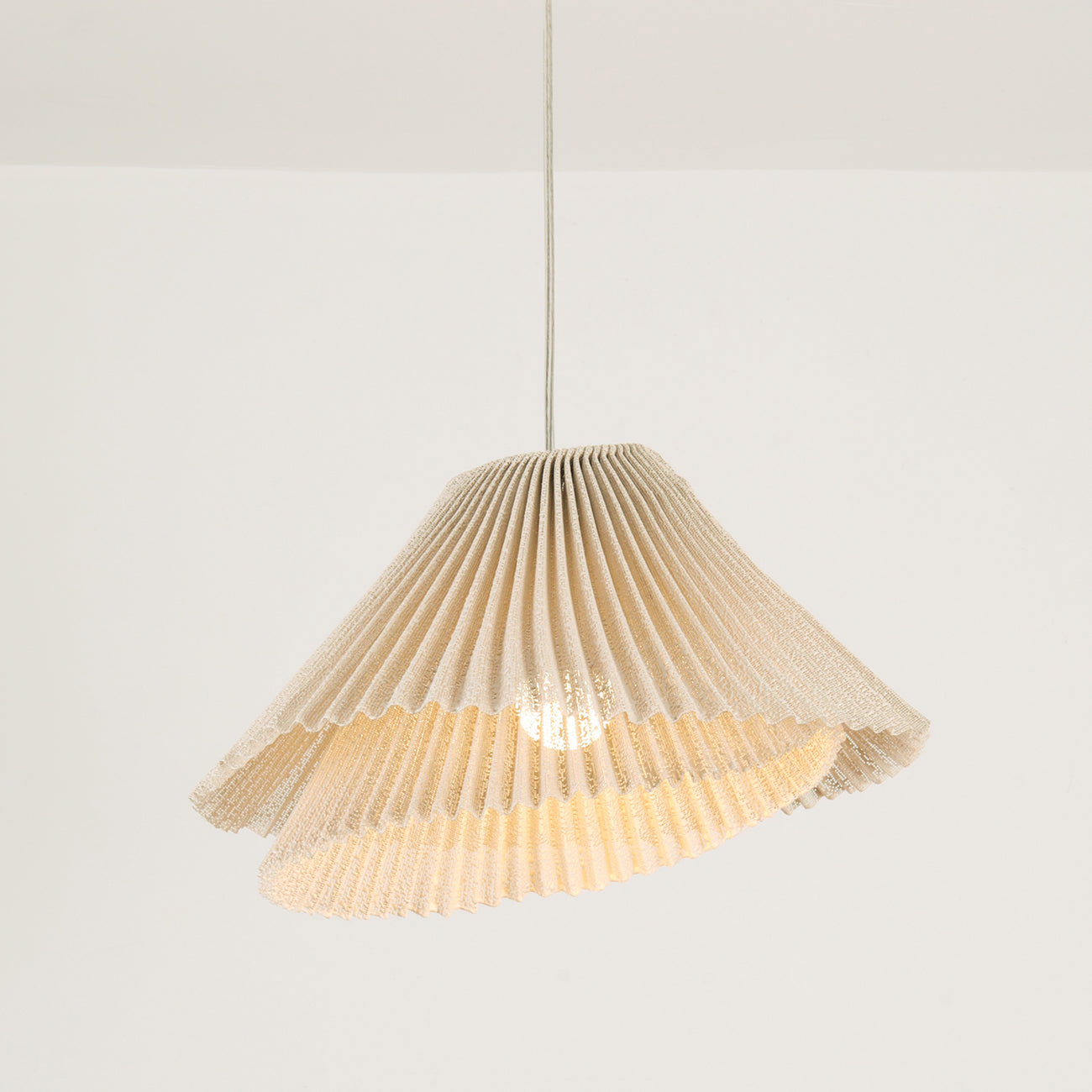 Genoise layered fabric wabi sabi minimalist japandi pendant light