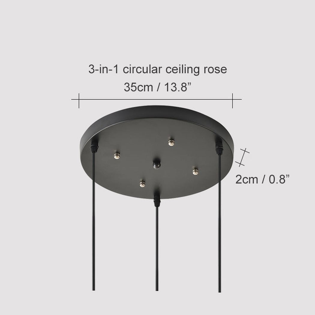 Circular Communal ceiling rose for grouping multiple pendant lights