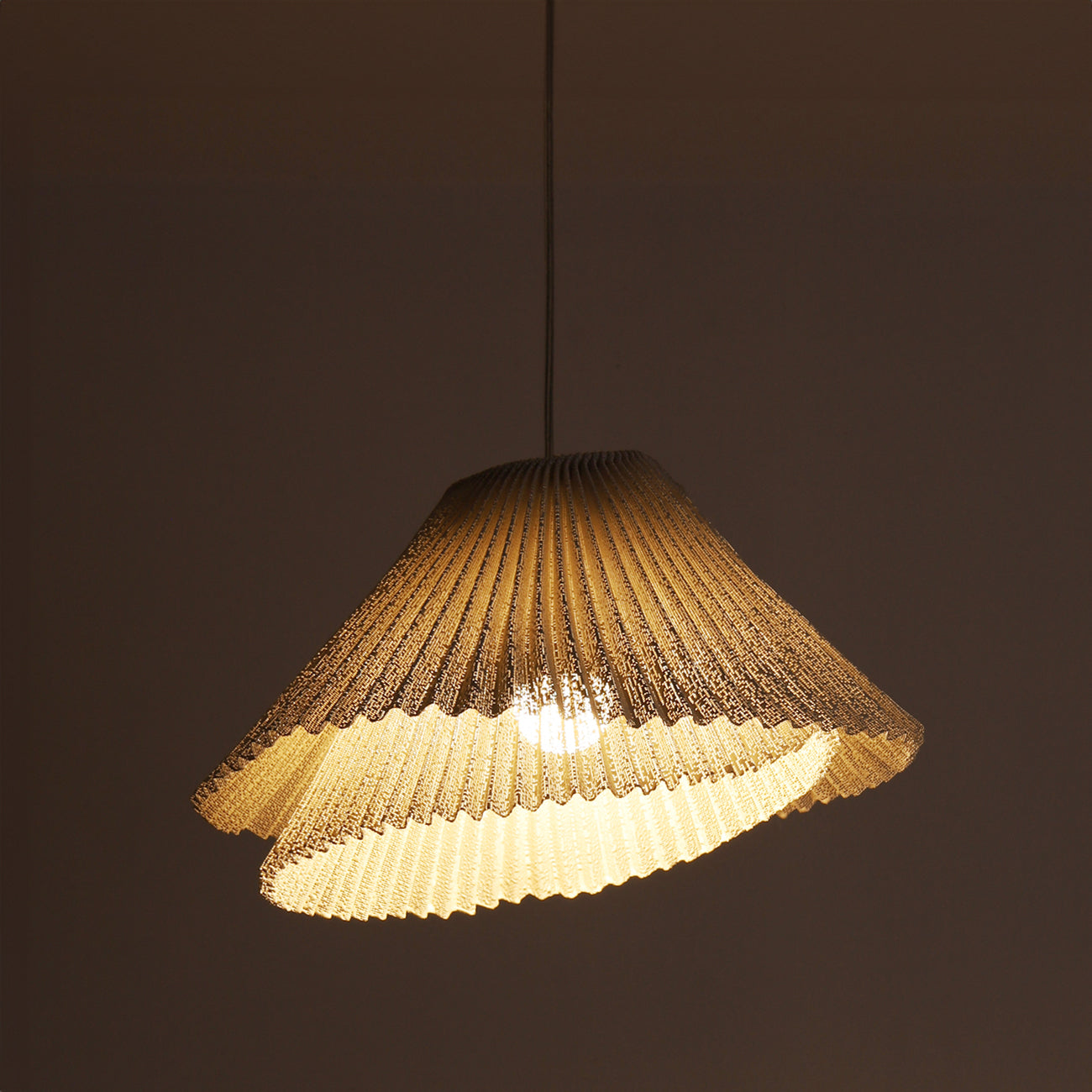 Genoise layered fabric wabi sabi minimalist japandi pendant light