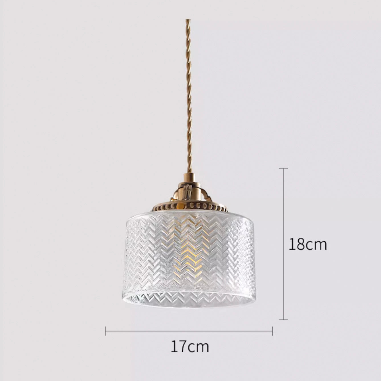 Jaipur Fluted Dome Glass With Brass Fitting Art Deco Pendant Light