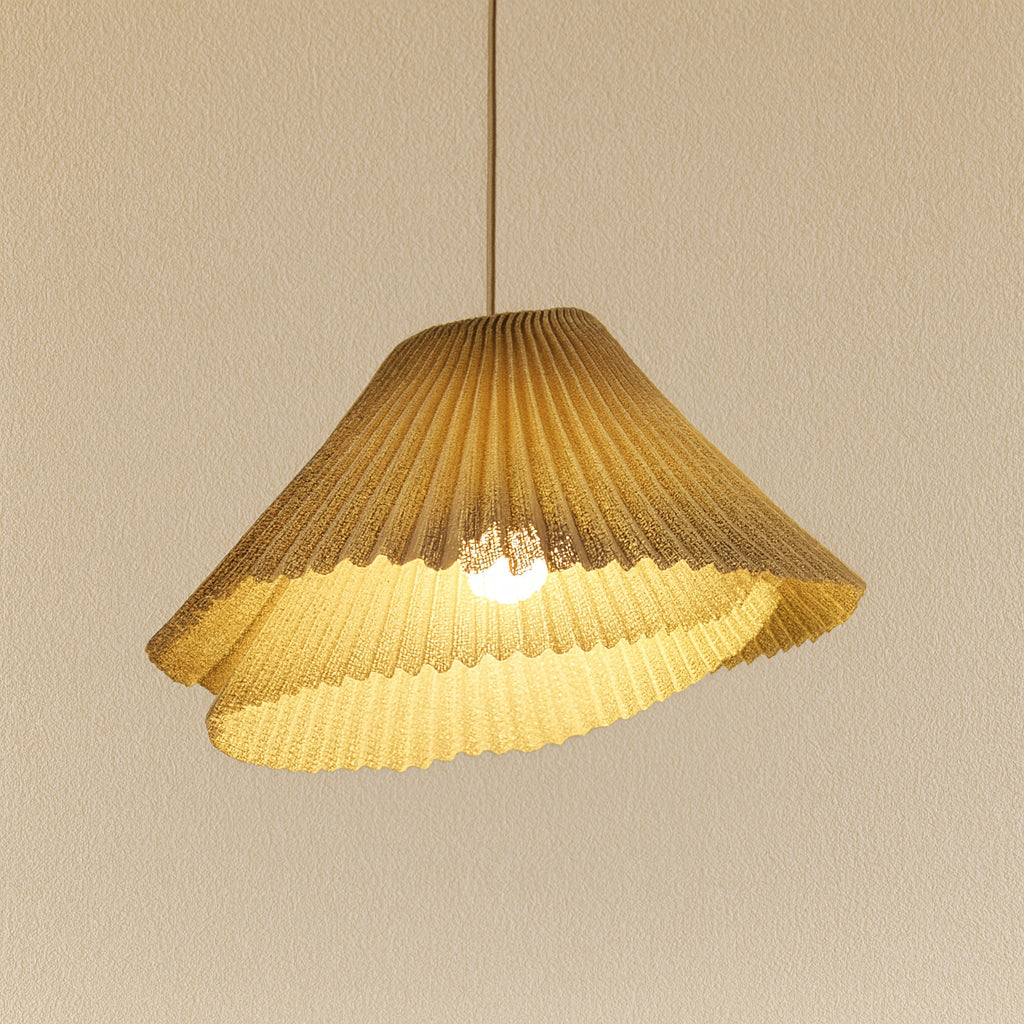 Genoise layered fabric wabi sabi minimalist japandi pendant light