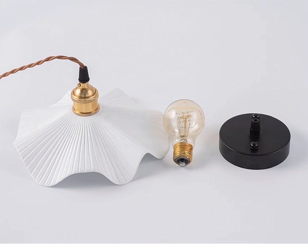 Anna Fluted Shade Brass Fitting Pendant Light