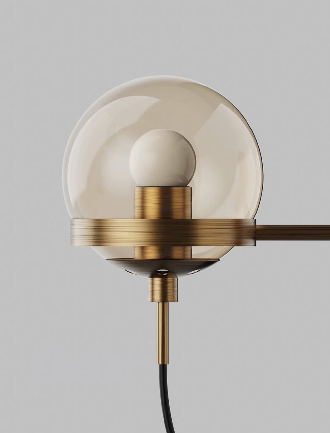 Dexter Glass Orb Brass Wall Light