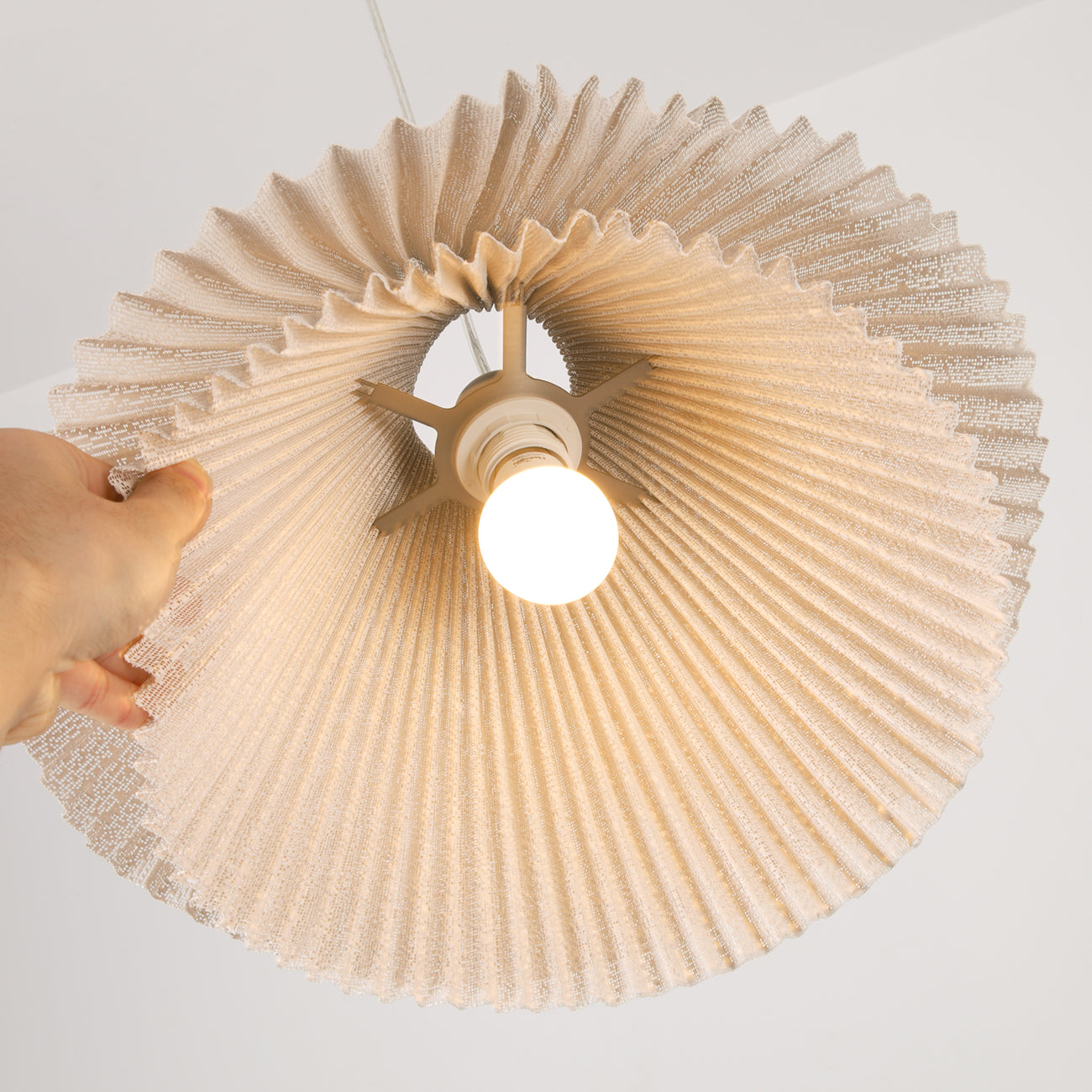 Genoise layered fabric wabi sabi minimalist japandi pendant light