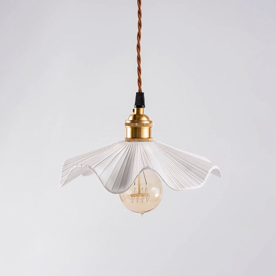 Anna Fluted Shade Brass Fitting Pendant Light