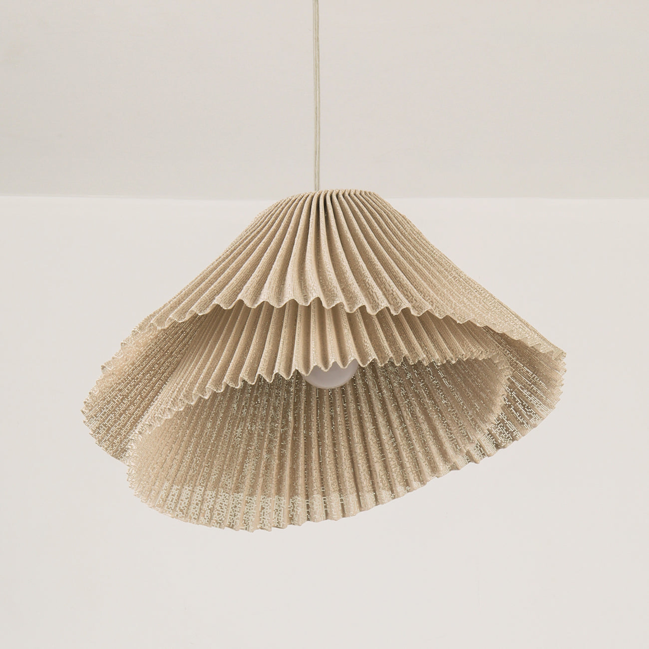 Genoise layered fabric wabi sabi minimalist japandi pendant light