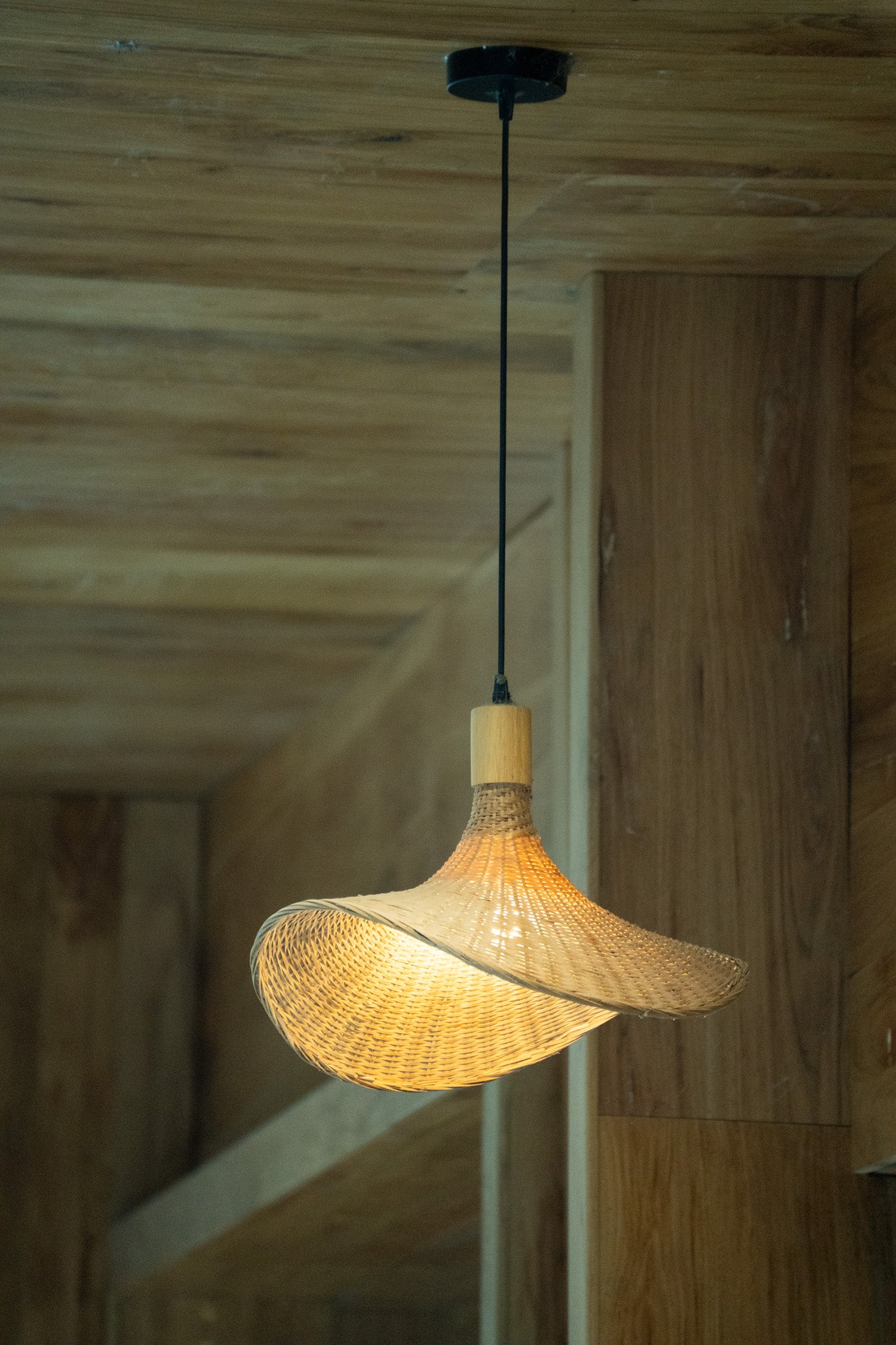 Panama Rattan Wicker Bamboo Pendant Light