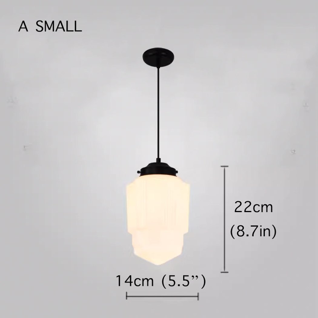 Art Deco Milk Glass Pendant Light