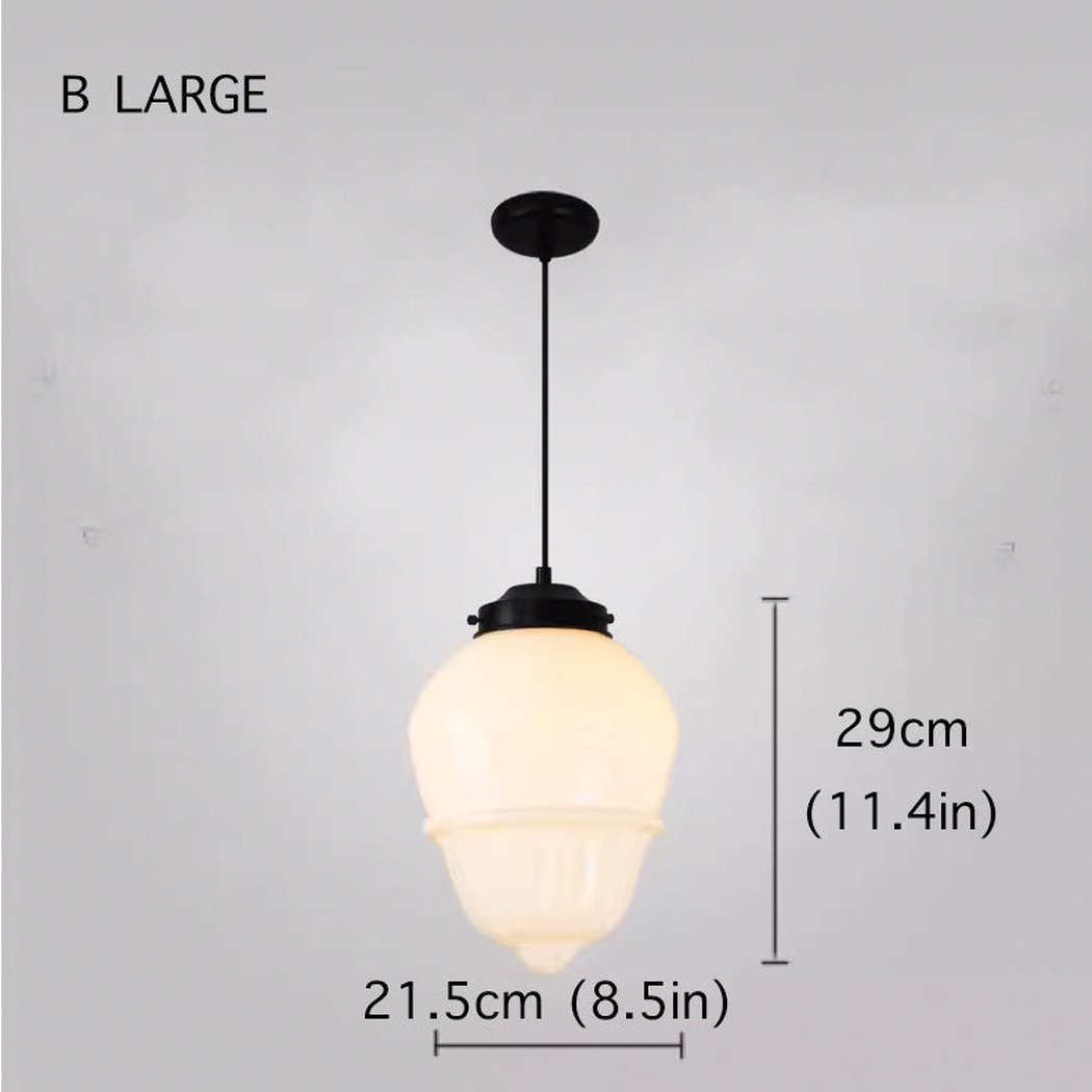 Art Deco Milk Glass Pendant Light