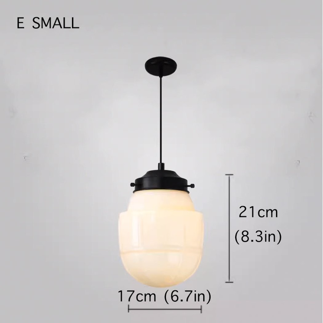 Art Deco Milk Glass Pendant Light