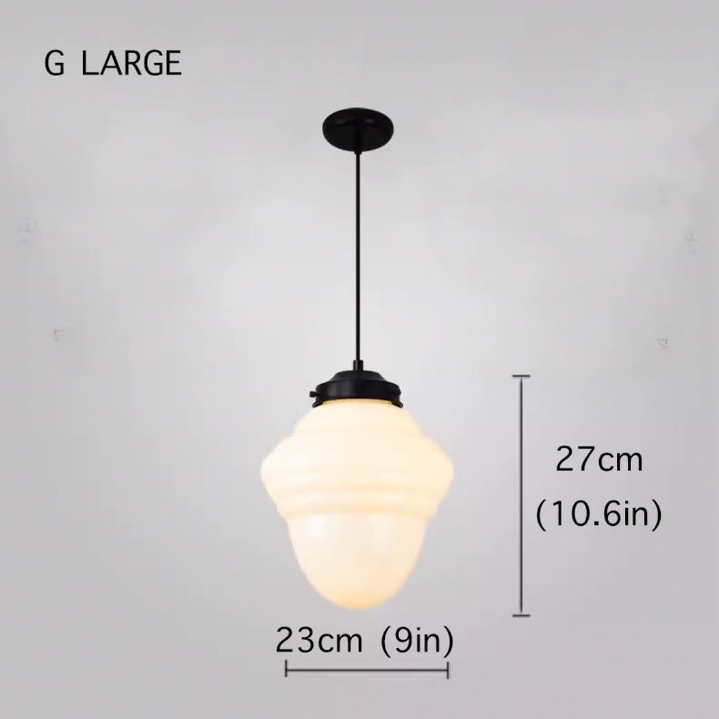 Art Deco Milk Glass Pendant Light