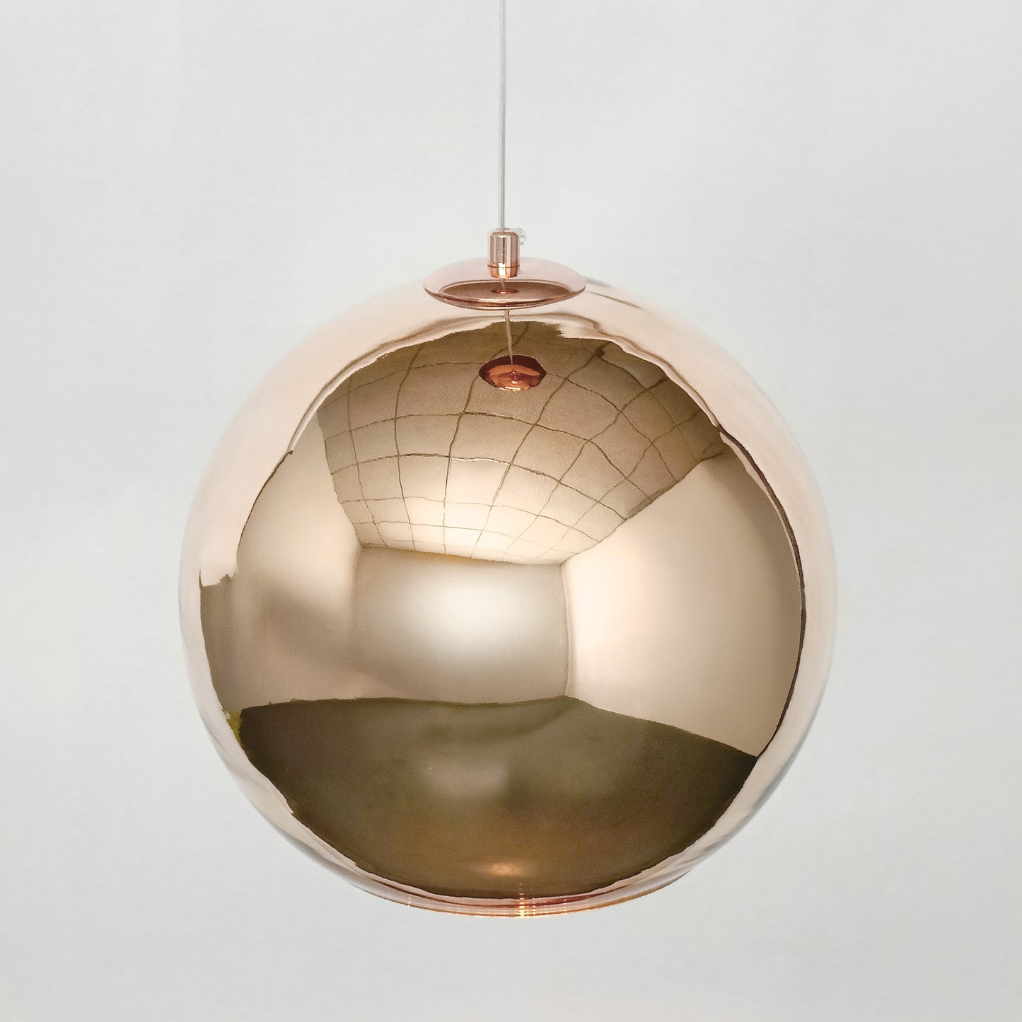 Copper Mirror Shade Glass Pendant Light