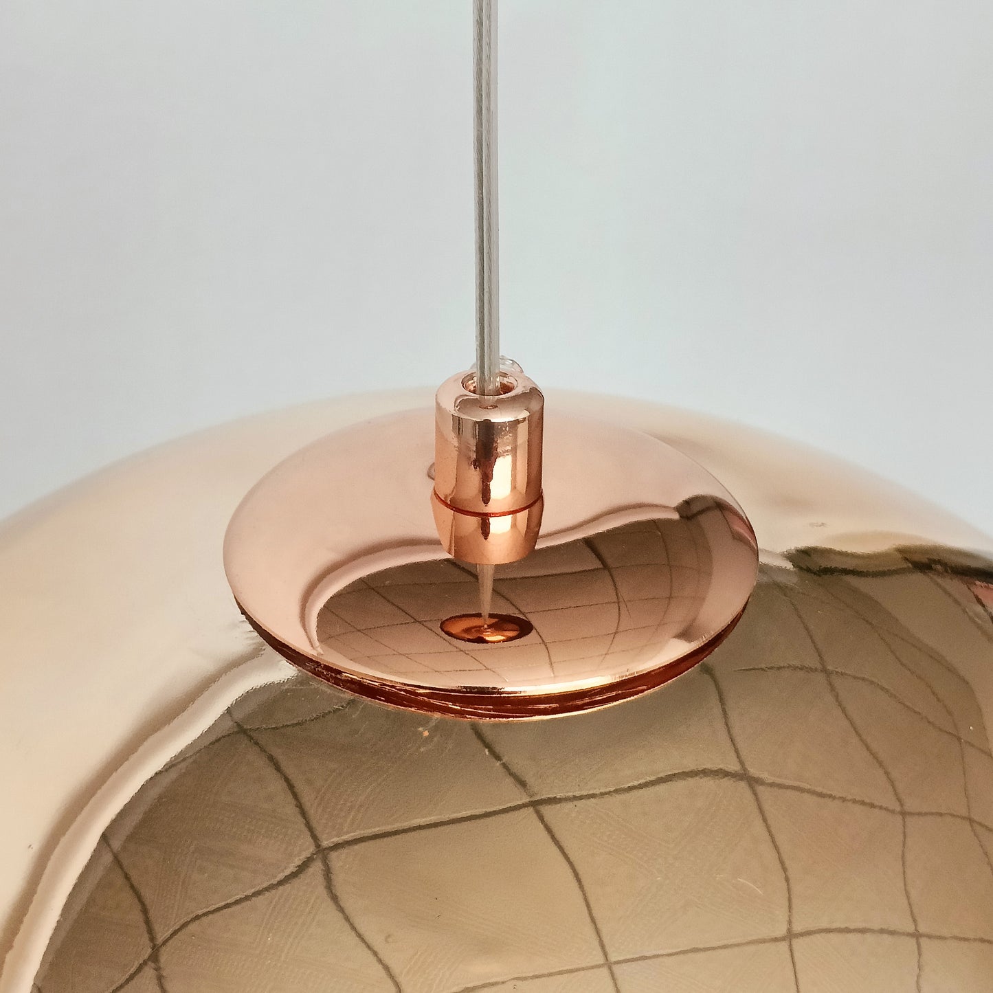 Copper Mirror Shade Glass Pendant Light