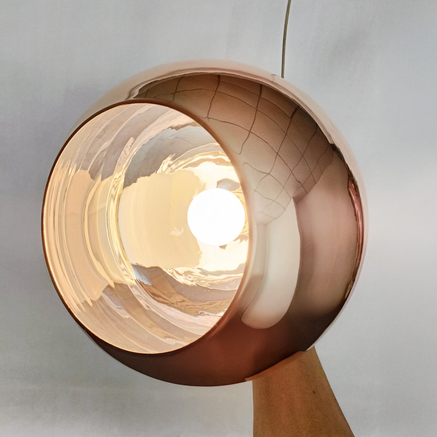 Copper Mirror Shade Glass Pendant Light