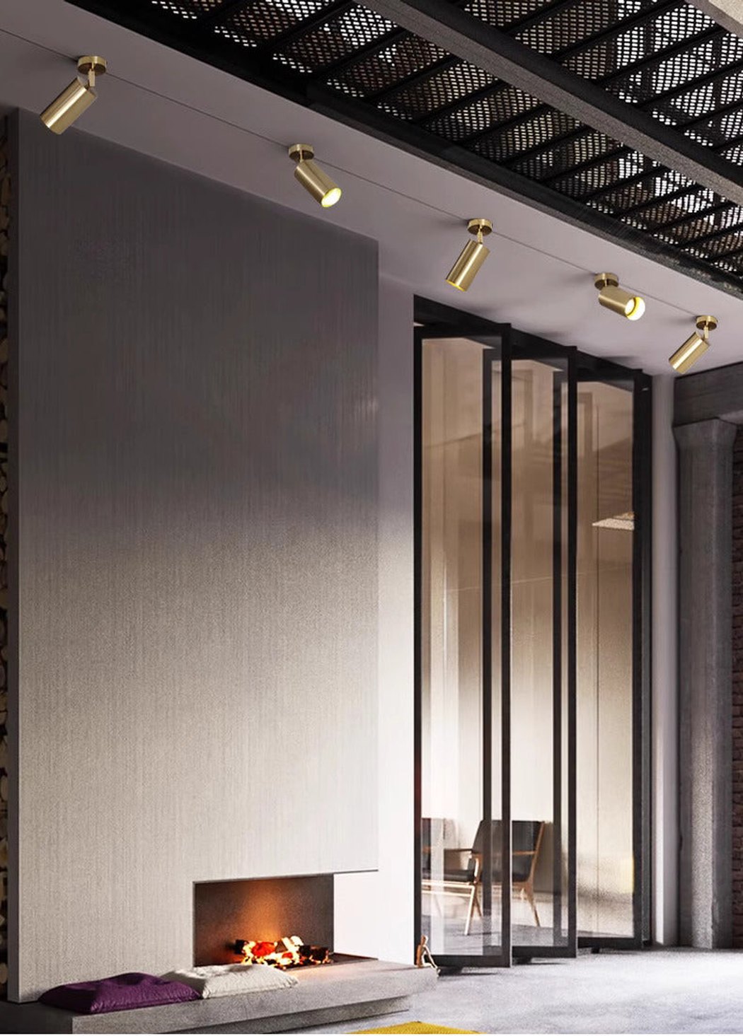 Lux Minimalist Adjustable Rod Spot Light - in Brass