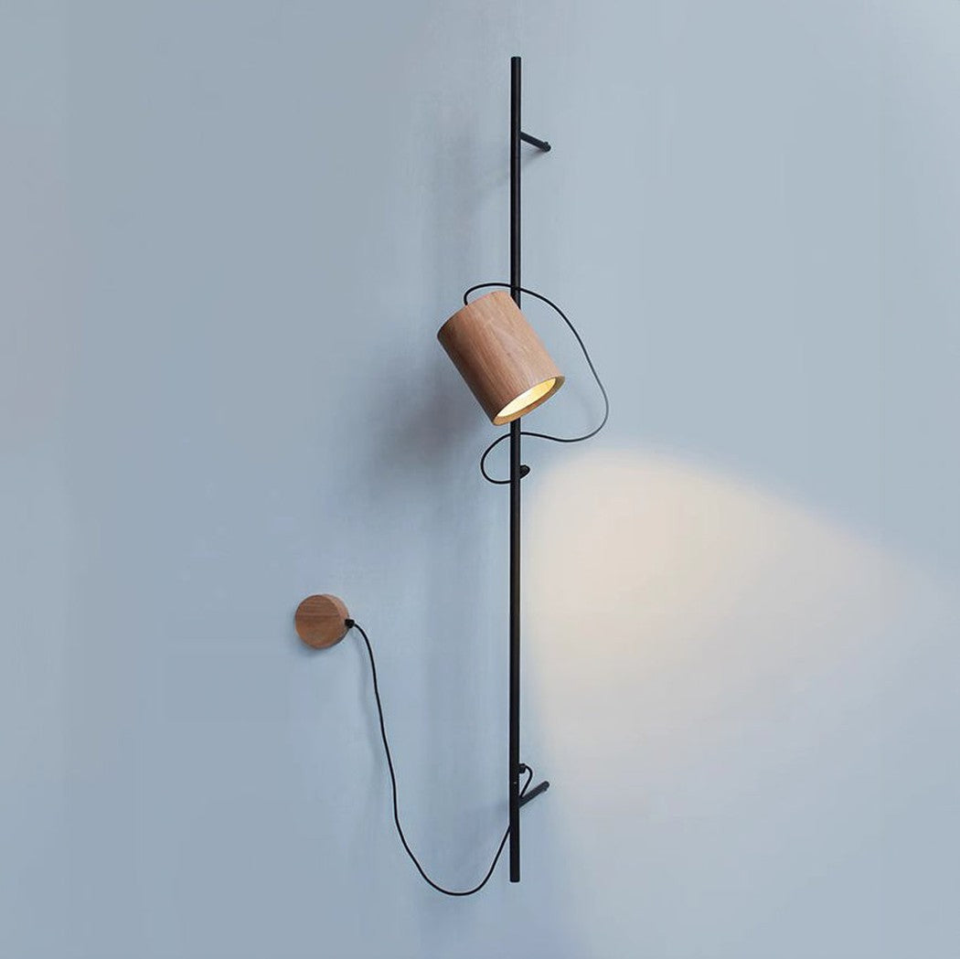 Umea Wooden Spotlight With Railing Wall Light