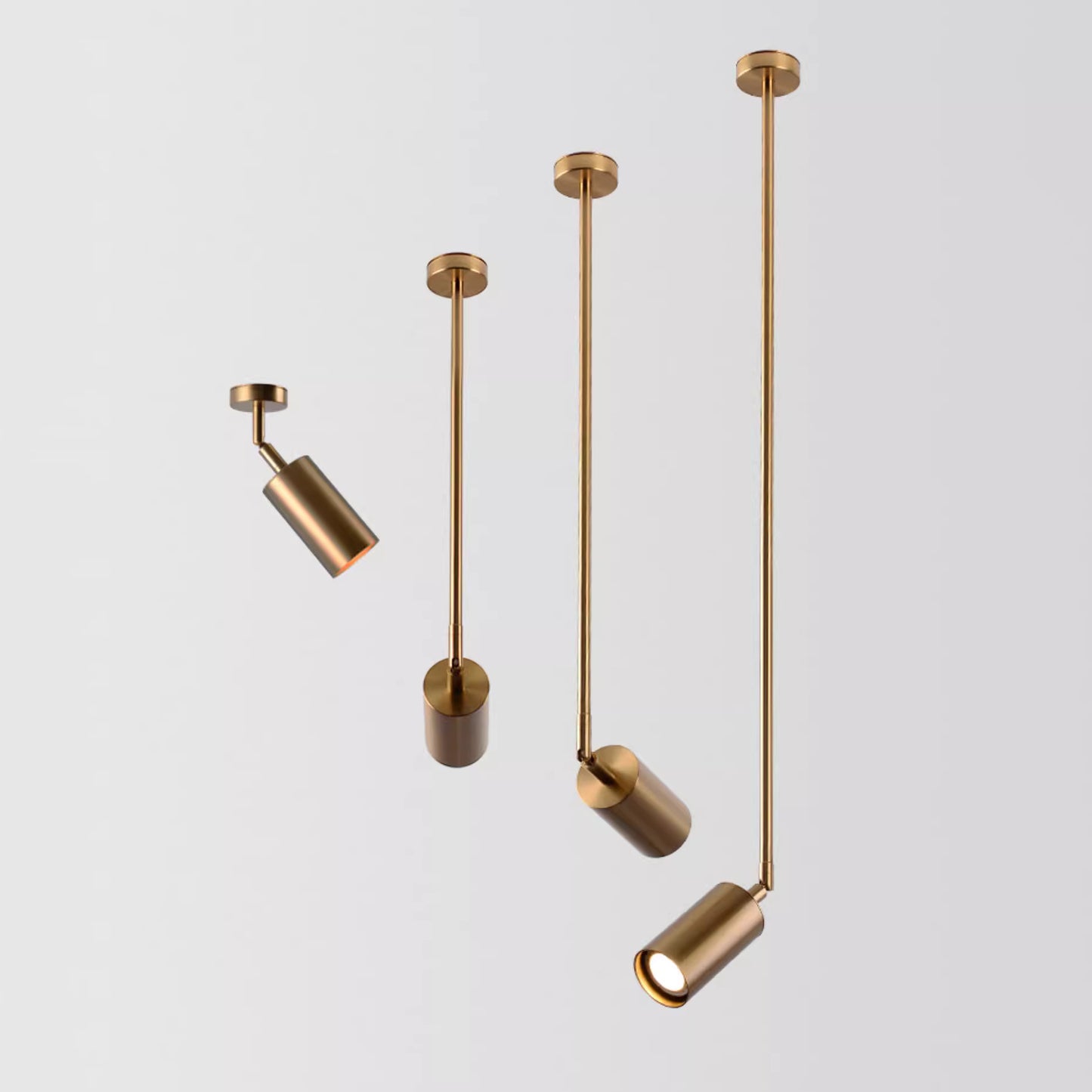 Lux Minimalist Line suspended rod spot light - in brass