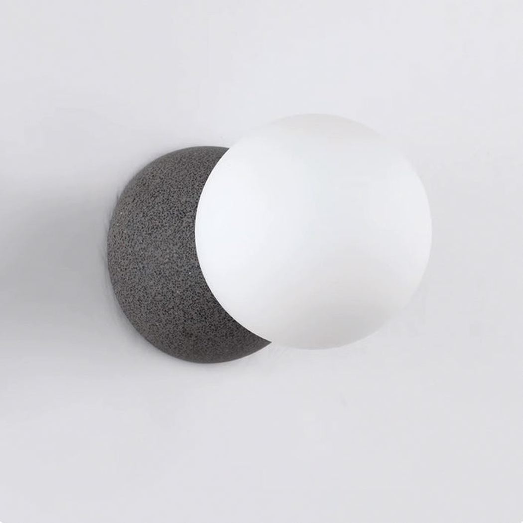 Nero Bianco Minimalist Stone Wall Sconce / Ceiling Light