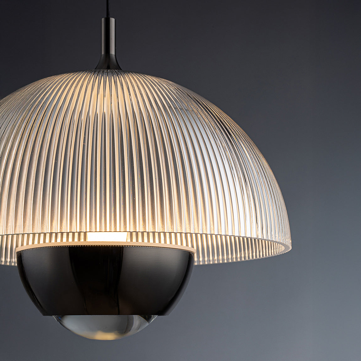 Eclipse Modern Ribbed Glass Pendant Light