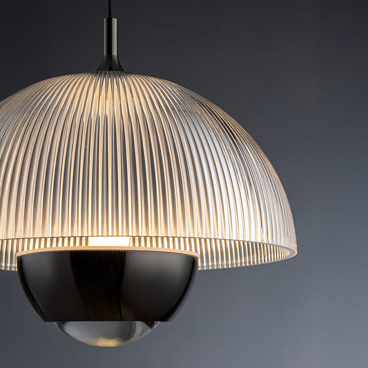 Eclipse Modern Ribbed Glass Pendant Light