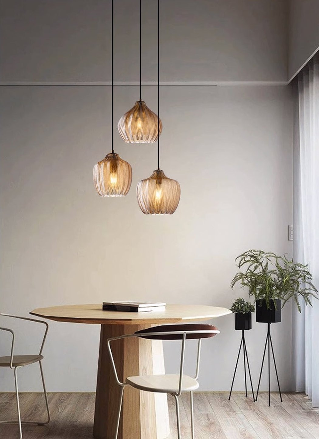 Yui Mid Century Glass Shade Pendant Light