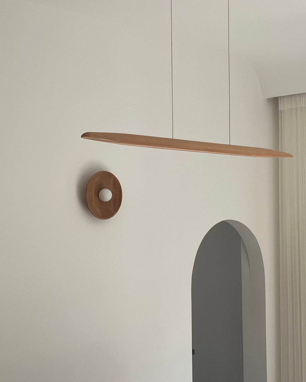 Longleaf Natural Wooden Plate Wall Light