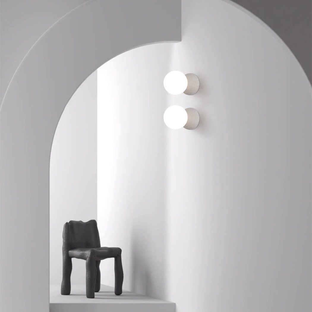 Nero Bianco Minimalist Stone Wall Sconce / Ceiling Light
