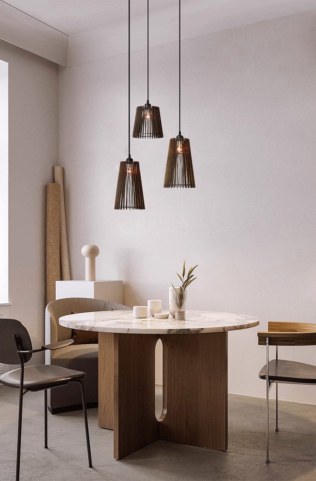 Kaho Wooden Shade Japandi Pendant Light