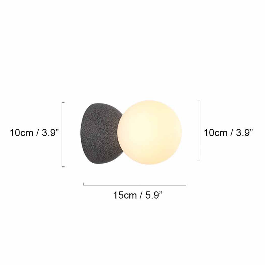 Nero Bianco Minimalist Stone Wall Sconce / Ceiling Light