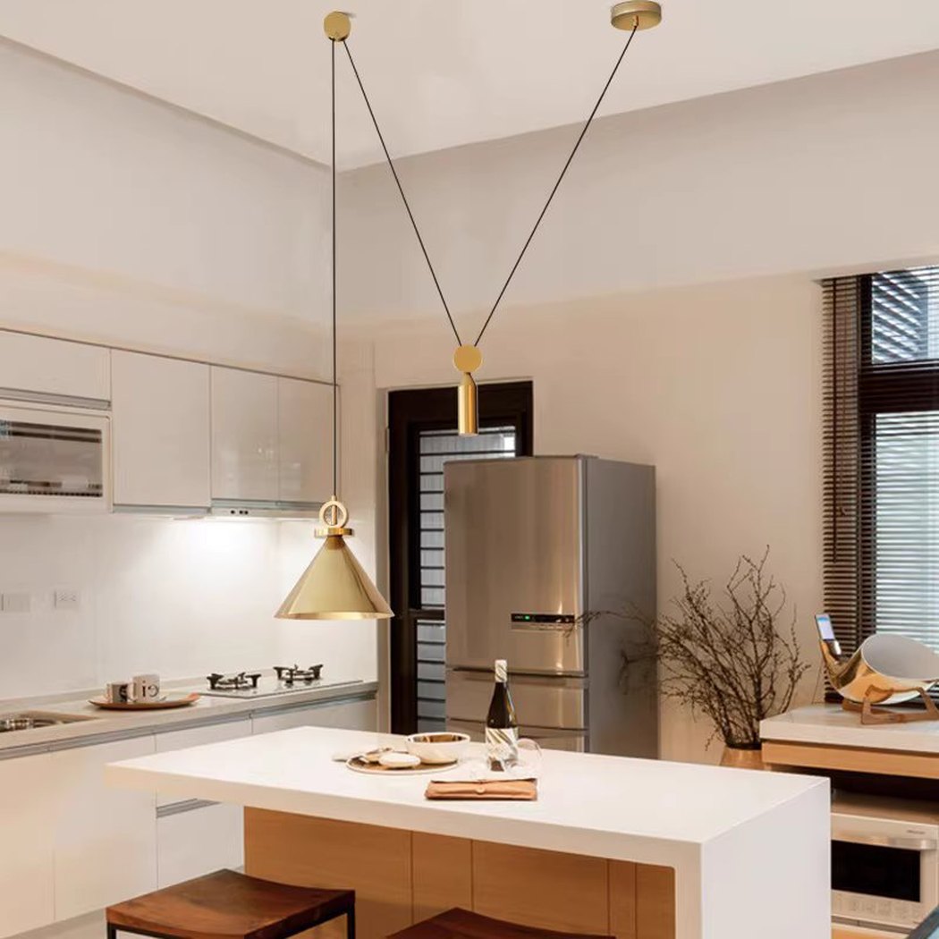 Amun Modern Pulley Brass Pendant Light