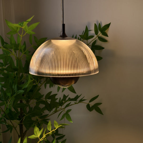 Eclipse Modern Ribbed Glass Pendant Light