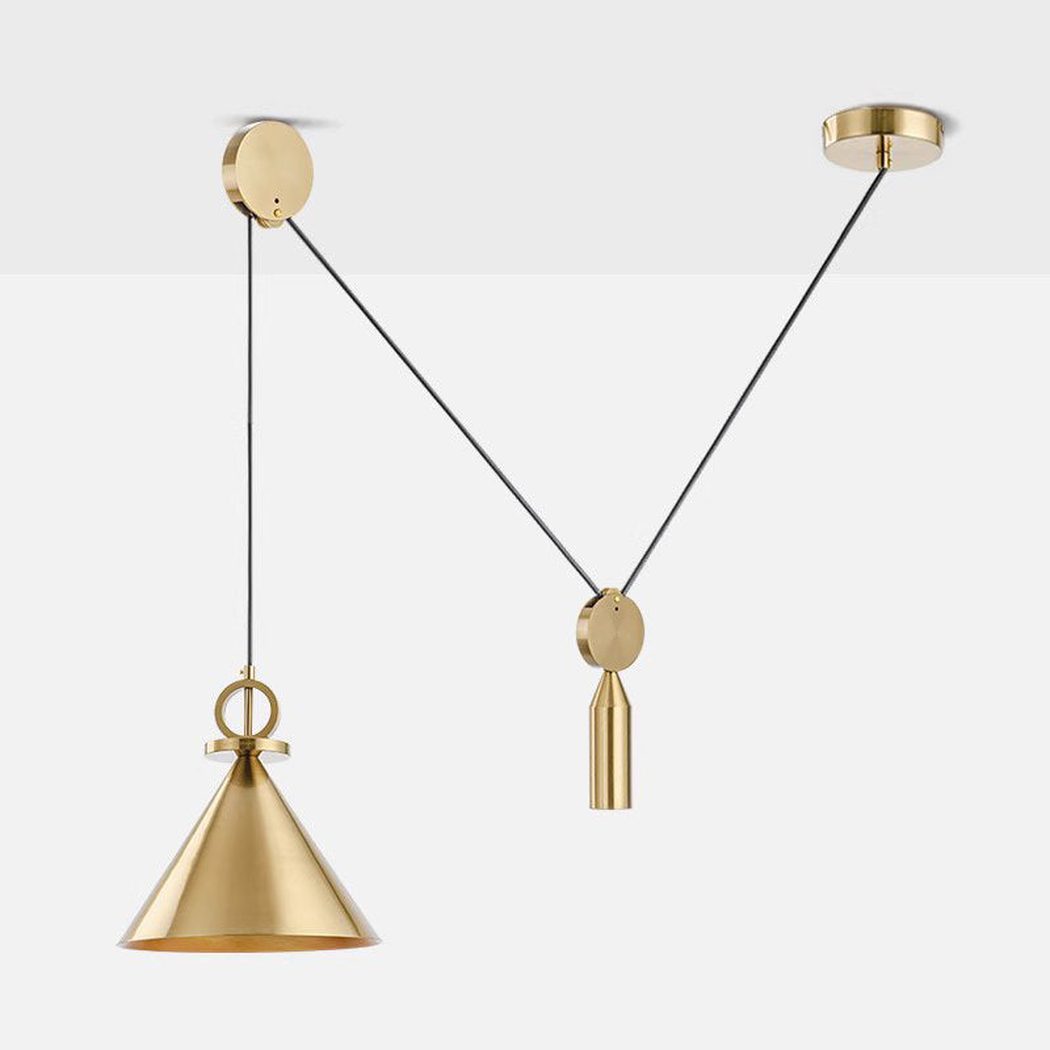 Amun Modern Pulley Brass Pendant Light