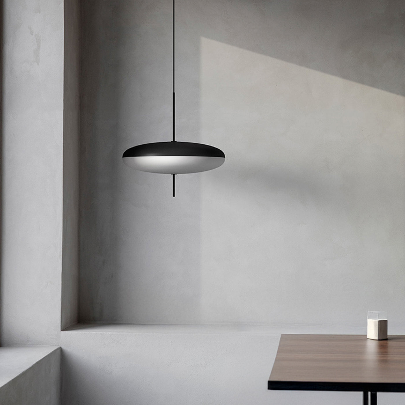 Fluo Bauhaus Milk Glass Pendant Light