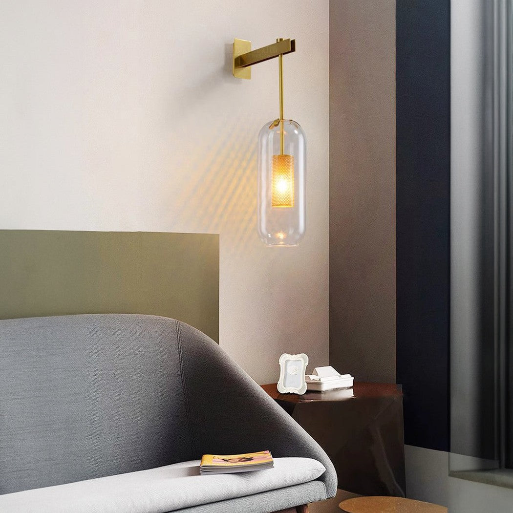 Chiswick Glass Shade Short Arm Wall Light