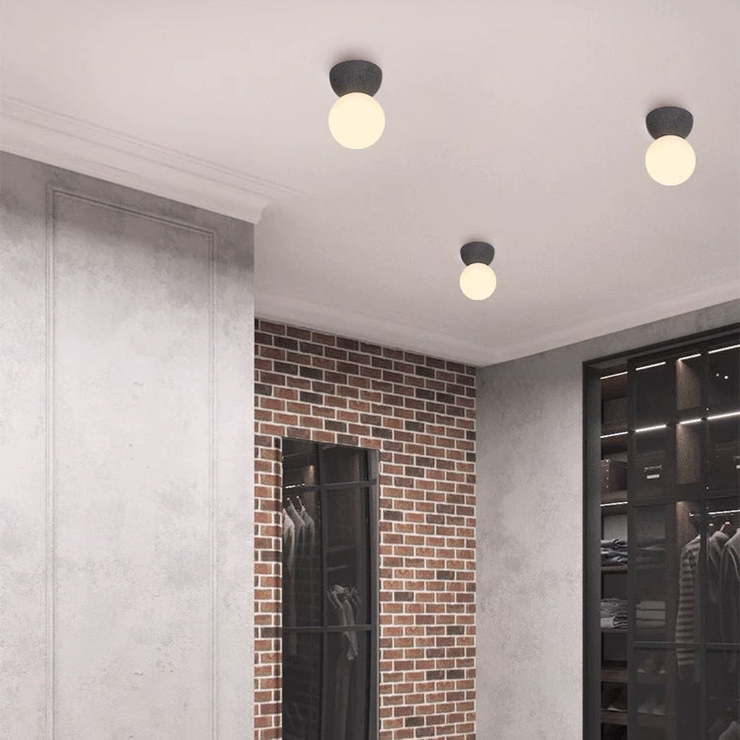 Nero Bianco Minimalist Stone Wall Sconce / Ceiling Light