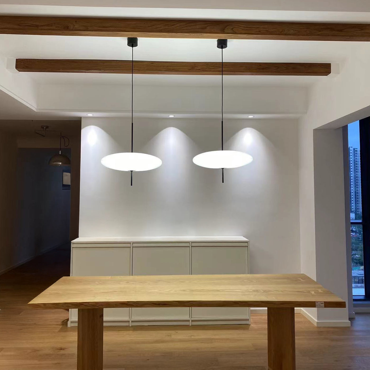 Fluo Bauhaus Milk Glass Pendant Light