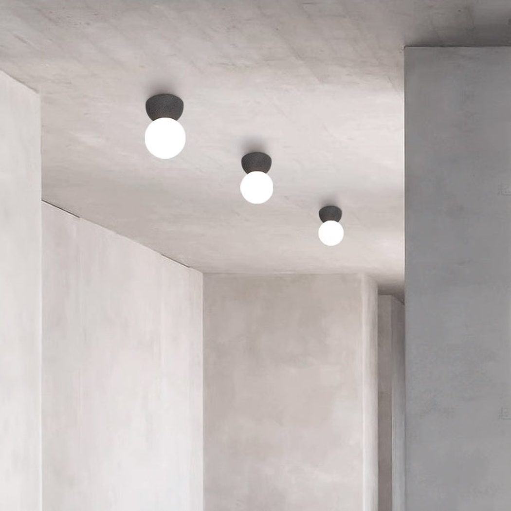 Nero Bianco Minimalist Stone Wall Sconce / Ceiling Light