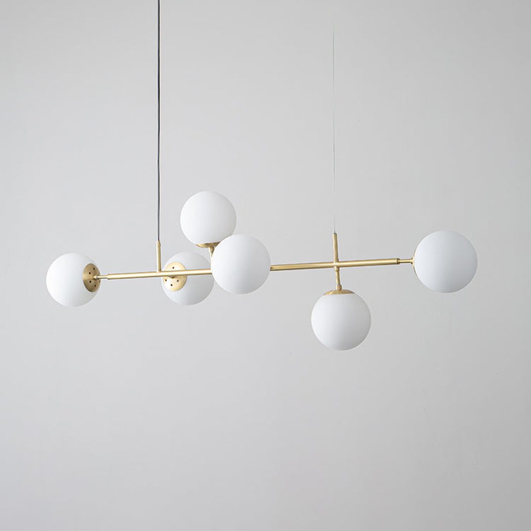 Olive Tree Milky Glass Kitchen Island line pendant light