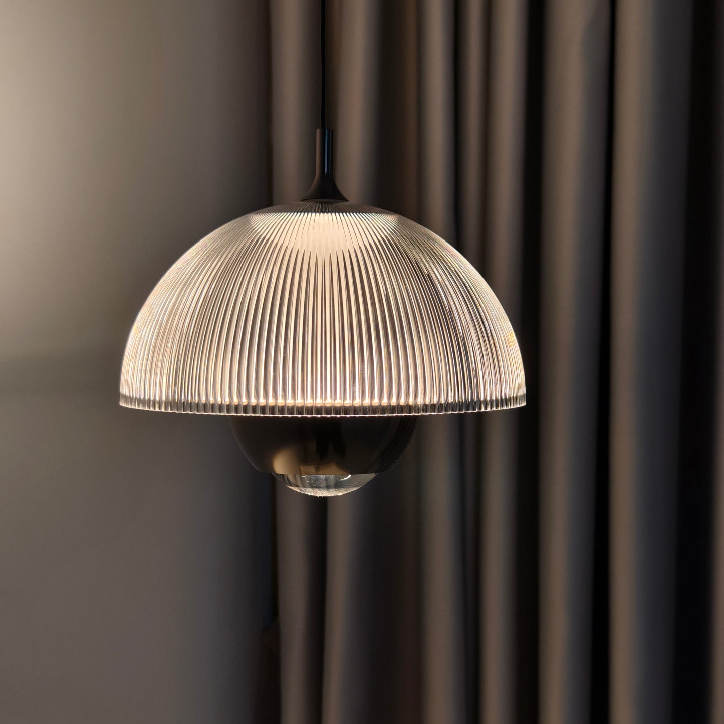 Eclipse Modern Ribbed Glass Pendant Light