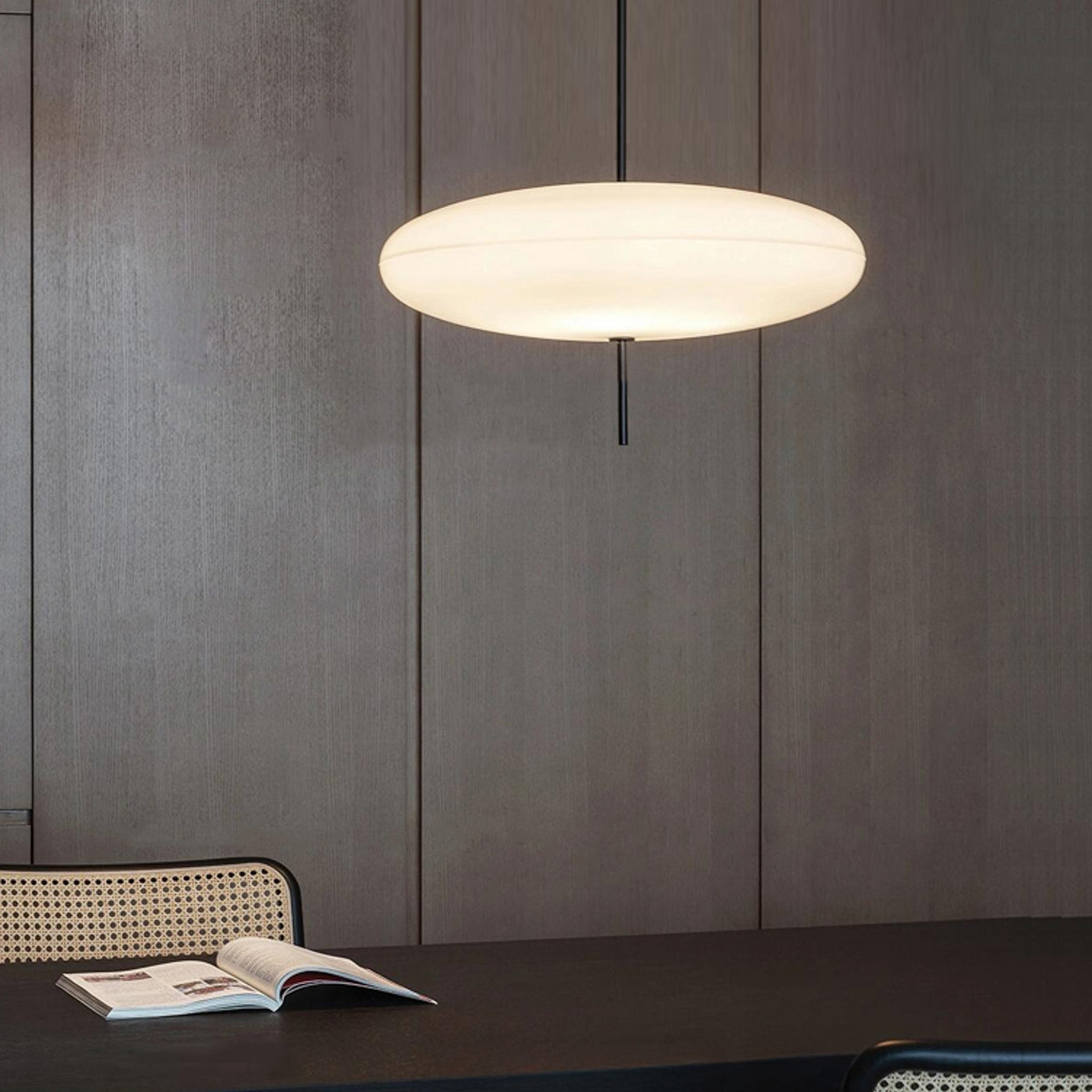 Fluo Bauhaus Milk Glass Pendant Light