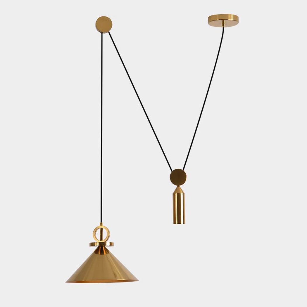 Amun Modern Pulley Brass Pendant Light