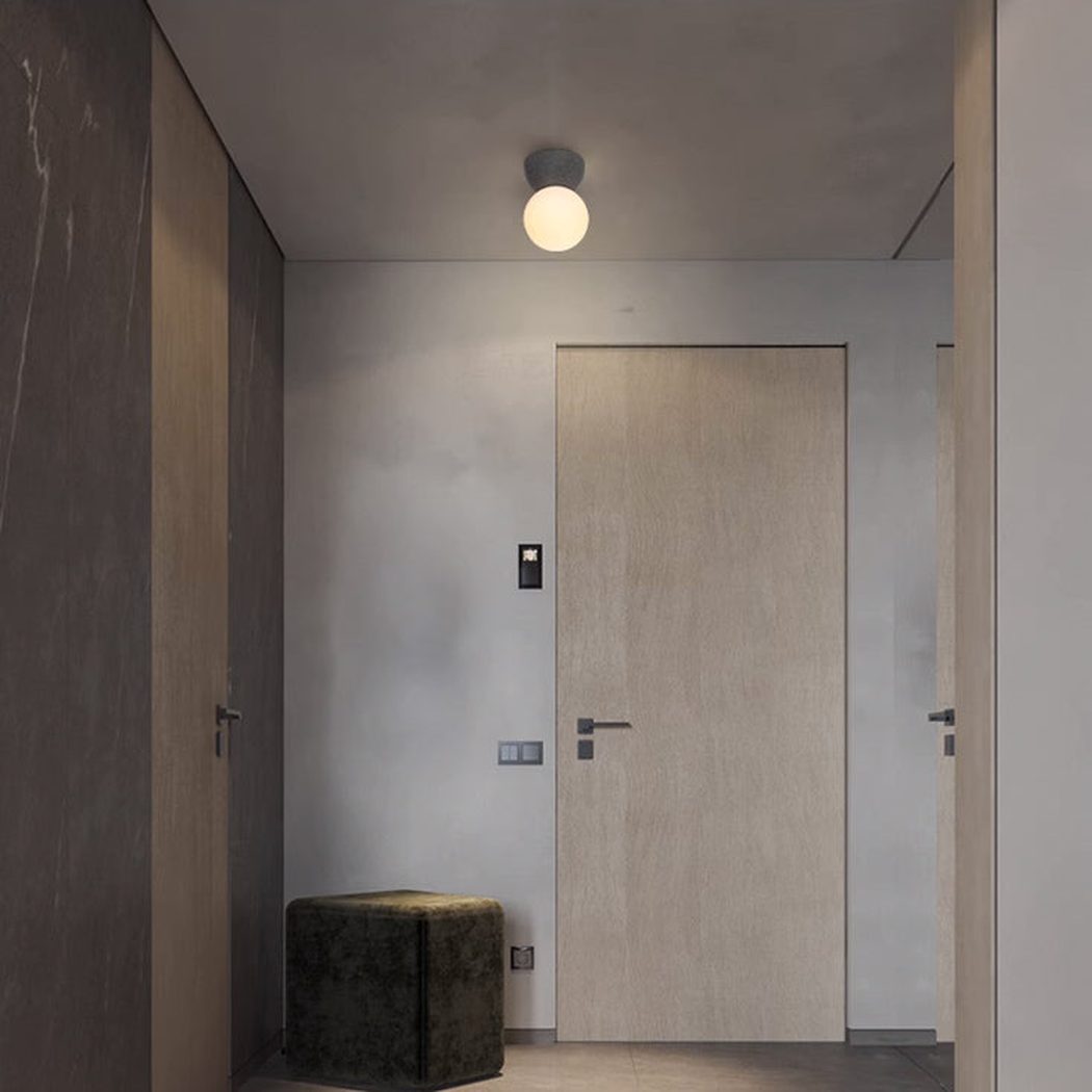 Nero Bianco Minimalist Stone Wall Sconce / Ceiling Light