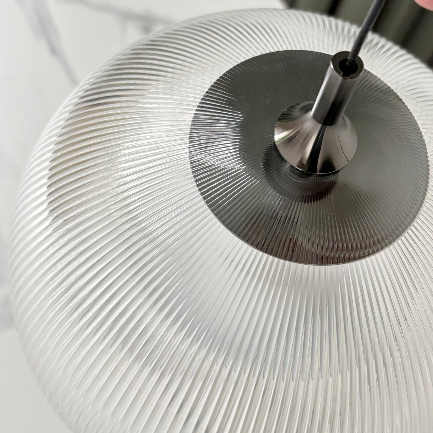 Eclipse Modern Ribbed Glass Pendant Light
