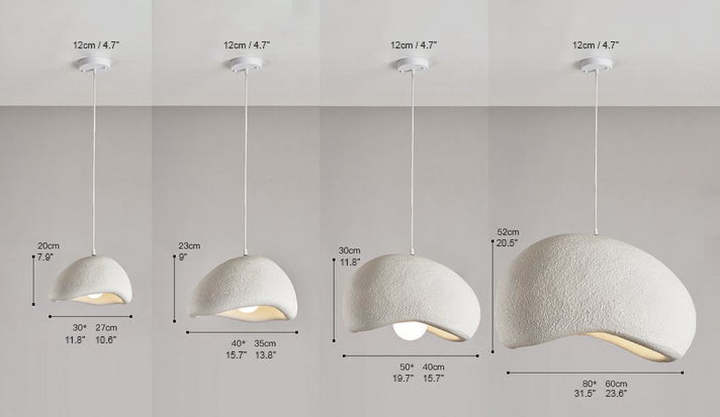 Stucco Textured Pebble Stone Plaster Pendant Light