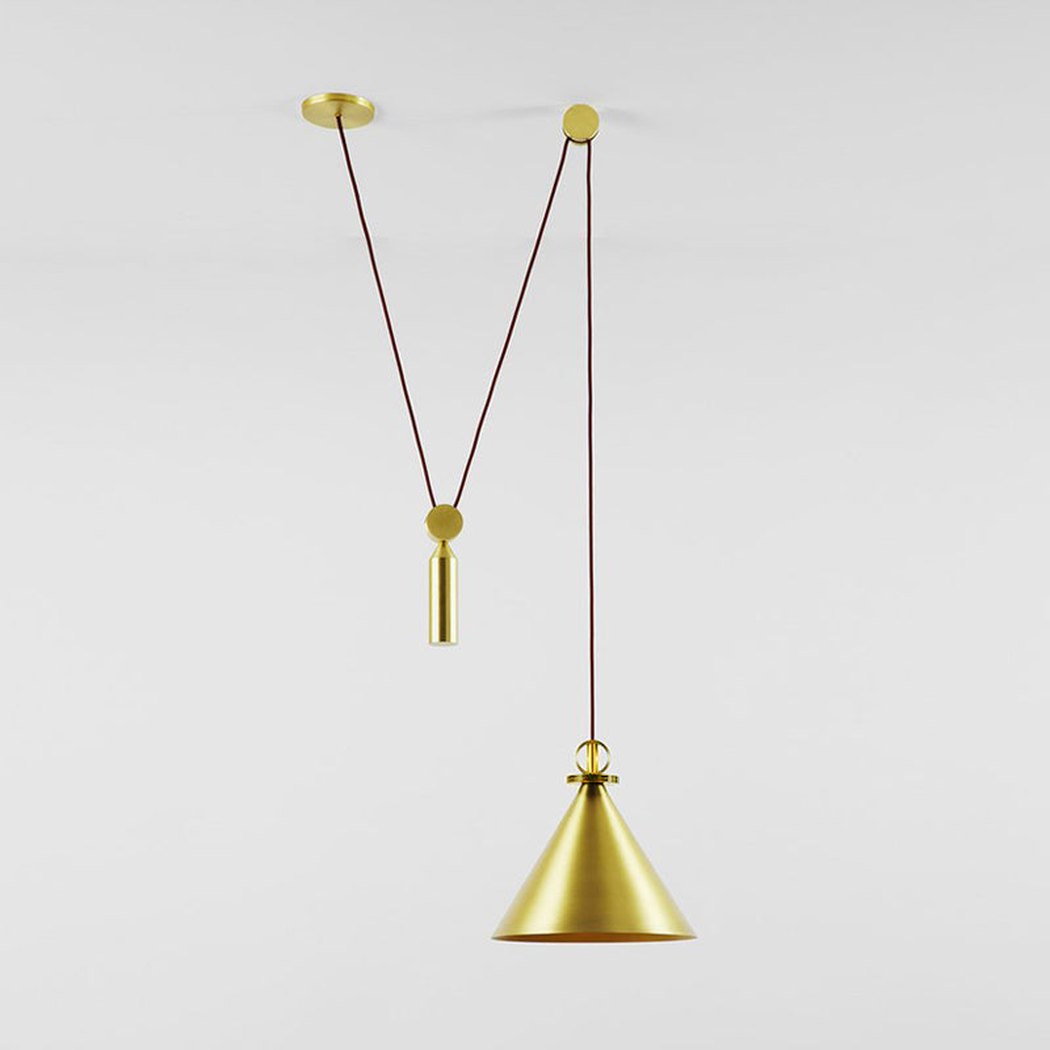 Amun Modern Pulley Brass Pendant Light
