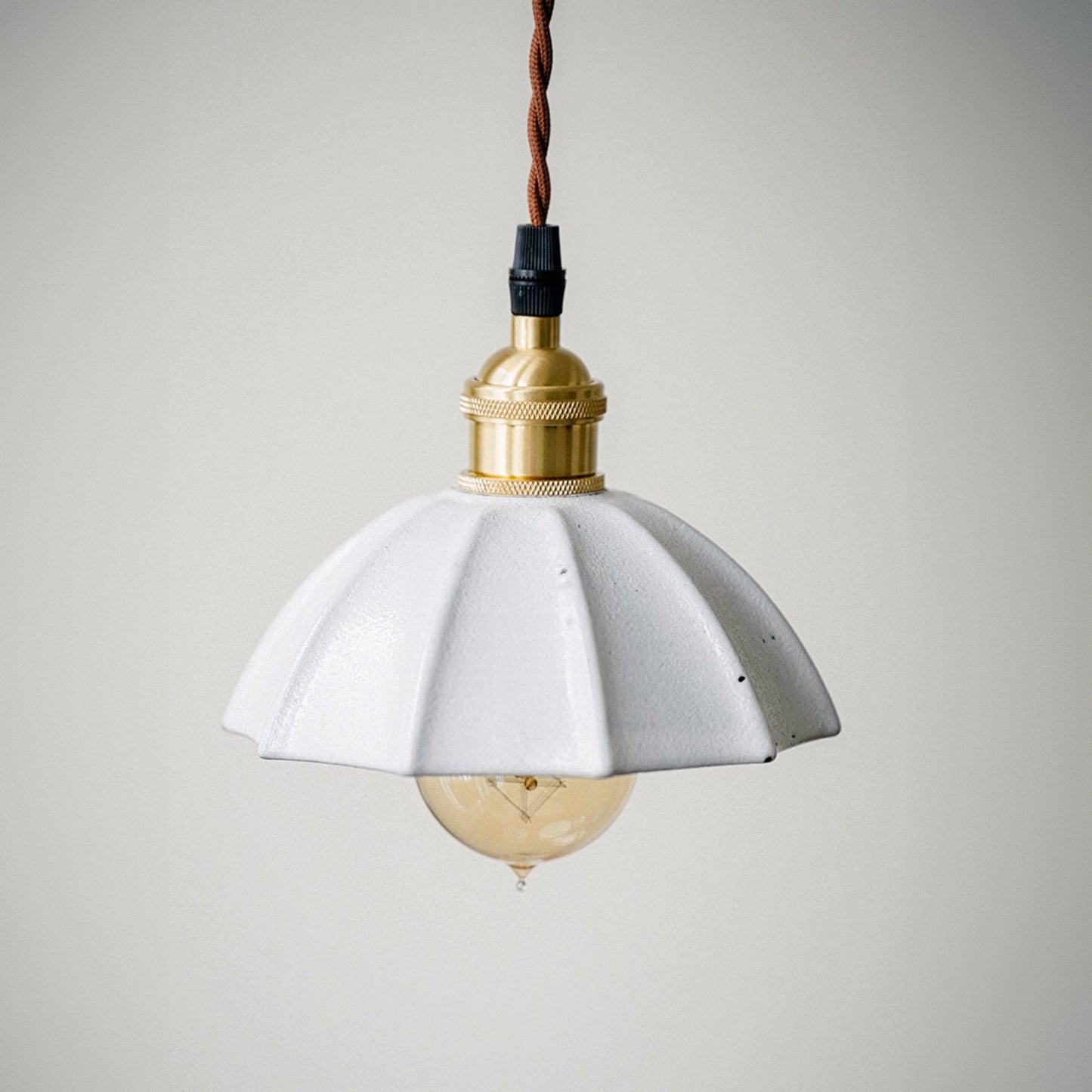 Odette Porcelain Shade Brass Fitting Pendant Light